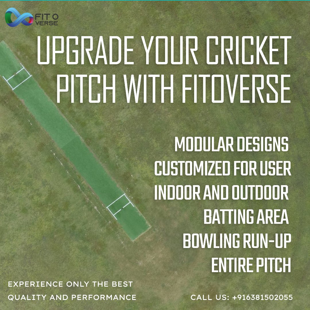 fitoverse's tweet image. Discover the ultimate cricket pitch solutions by Fitoverse! 🏏

🔧 Modular designs, fully customizable for your unique needs. 🎯 Perfect your batting area, bowling run-up, or the entire pitch with our top-notch solutions!!

#CricketPitch #CustomizableDesigns #OptimalPerformance