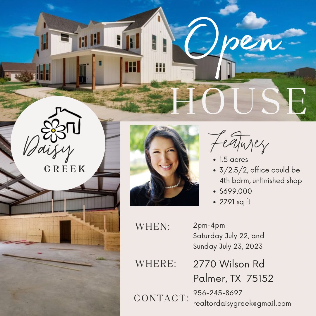 DaisyGreek's tweet photo. This new build home has so much potential. Large bedrooms, custom cabinets and open concept kitchen and living areas. **finish the huge shop in the back. Room for an RV or much more! **Listing courtesy of Gorge Martinez, High View Homes #daisysellsdallas
#buyersagent https://t.co/M51psw4rPp