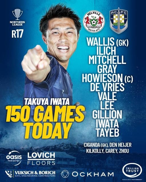 AucklandCity_FC's tweet photo. STARTING XI - Here is how the #NavyBlues line up for this afternoon’s clash with @MelvilleUnited special congratulations to Takuya Iwata who makes his 150th appearance for the club today 

#MUvAC #NZNationalLeague https://t.co/Do0tvvm40k