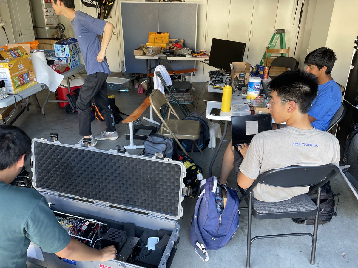 AVBotz's tweet photo. Day 47: Yep... More Pool Testing

Photo 1: Enjoying the summer with a pool test!
Photo 2: Marlin getting pictures of bins 
Photo 3: Checking on the grabber due to a slight issue with the servo
Photo 4: Grind continues after the pool test!

See you tomorrow!! https://t.co/jcJIZbSAQq