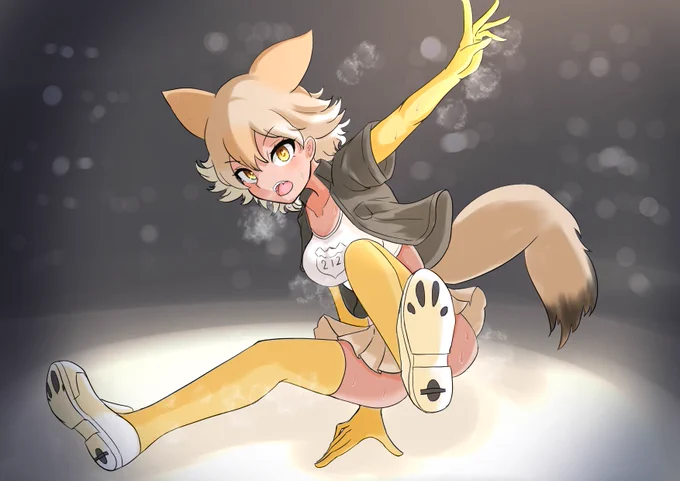 #けものフレンズ版深夜の真剣お絵描き60分一本勝負  コヨーテ(180min)  数日前のお題だけど忙しくて途中で止まってたのを描き上げました