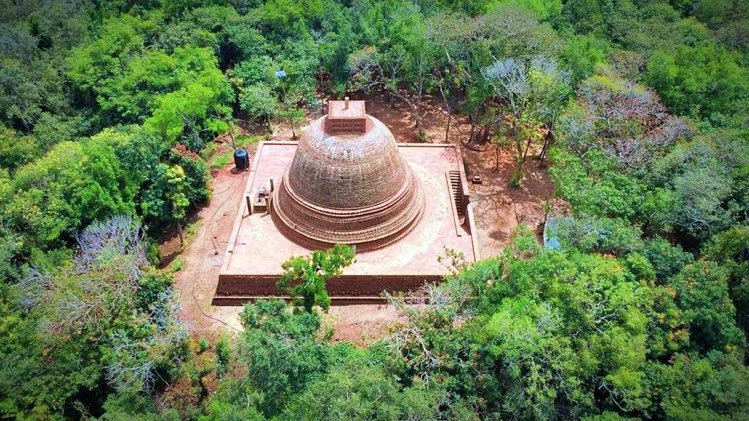 This a brand new vihara in Kurunthur Hill built by the Sinhalese army after destroying a hindu temple that was there.
