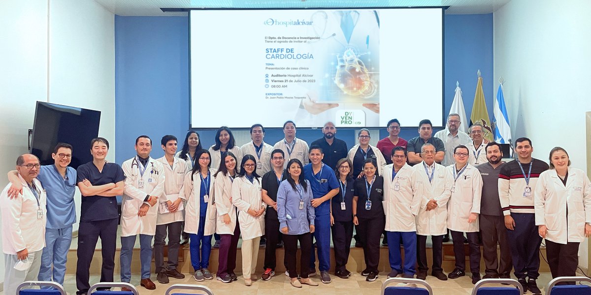 HospitalAlcivar's tweet photo. Staff de Cardiología del Hospital Alcívar: Presentación de un caso clínico. @HospitalAlcivar
#Cardiología #CasoClínico #MedicinaCardiovascular
#Cardiólogos #StaffMédico
#CasosClínicosCardio #TratamientoCardiovascular
#EquipoMédico #CardioTeam https://t.co/EFUWaTmbFp