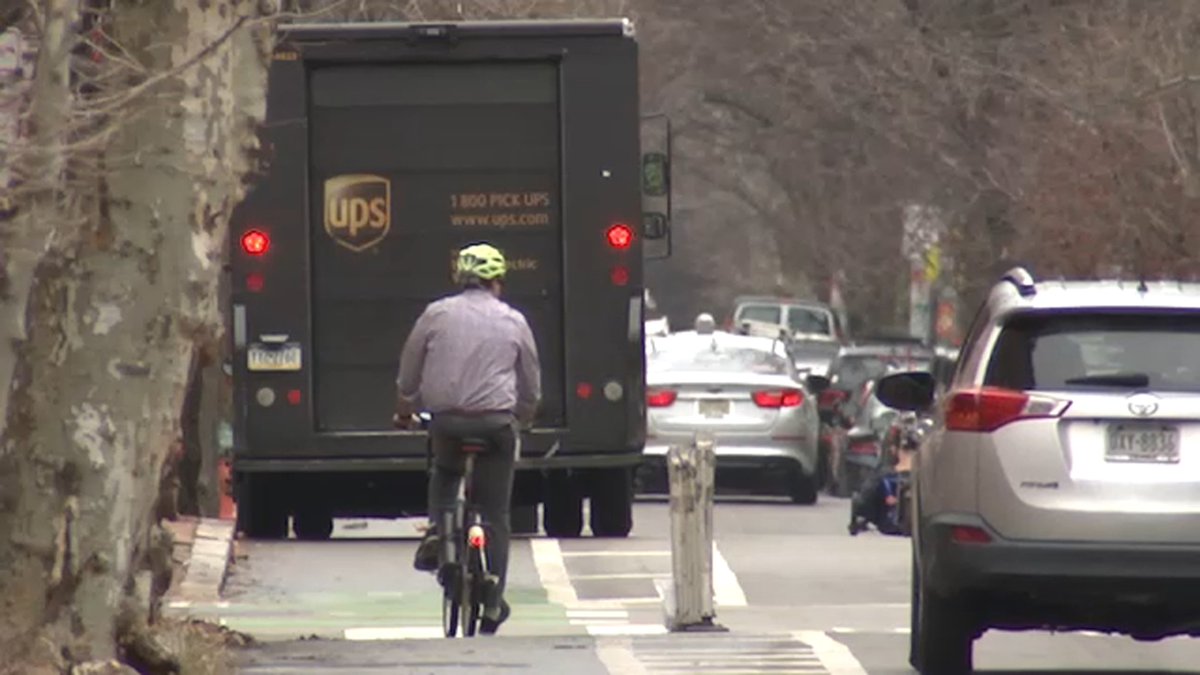 Fines aren't enough. When large delivery vehicles block pedestrian crosswalks and bicycle lanes, it creates safety problems for people that depend on those protected areas. News story shares how much delivery companies spent on parking fines in Philly. https://t.co/9QkFFQIi63 https://t.co/sxGNIVjEwD