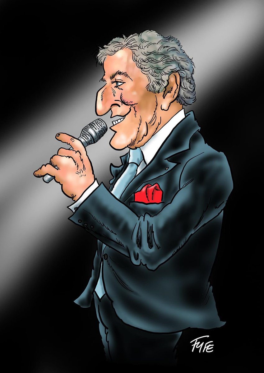 Vale to the legendary Tony Bennett who Frank Sinatra once described as “the best singer in the business”. I was fortunate enough to present a caricature to him drawn live on tv, a moment I will never forget. Thanks for the music Mr Bennett.#TonyBennett <a href="/itstonybennett/">Tony Bennett</a>