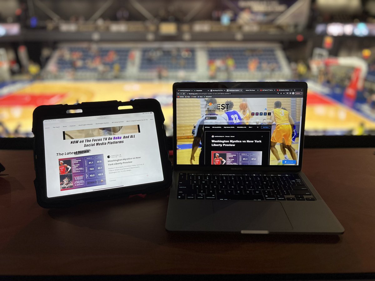 TheFocus_TV's tweet photo. In the building ready for @WashMystics vs @nyliberty coverage. Make sure y’all stay with us for updates throughout the game and postgame for Mystics Outlook for analysis. #TheFocusTV #WNBA #Mystics #FinestMagazine #AllAround https://t.co/LMJe6r3kF4