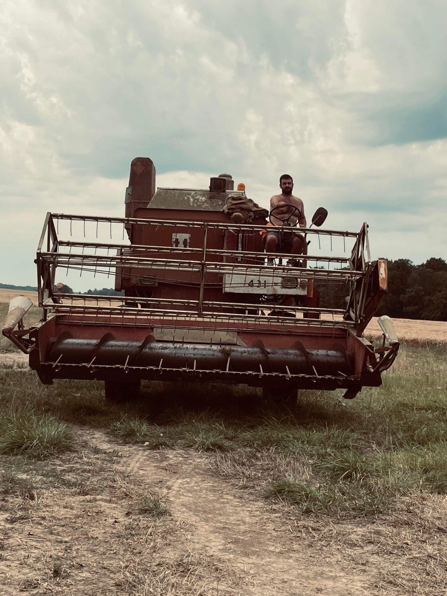 Fin de ma première moisson ! 🌱🌾 Entièrement ravi, avec le redémarrage de l’ancienne batteuse de mon père et une visite d’un équipage de scouts ! ✌️#moisson2023 #agriculure #scoutisme #france #yonne #jeuneagriculteur