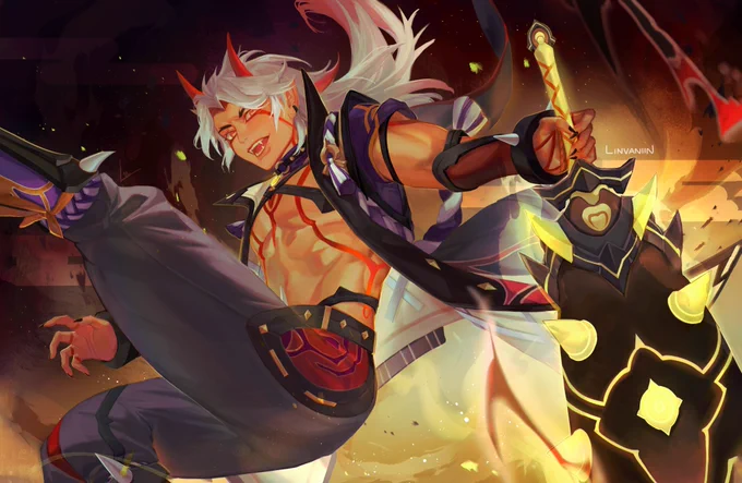 Arataki Itto here's my spread for the crimson oni zine! leftover sales in the comments