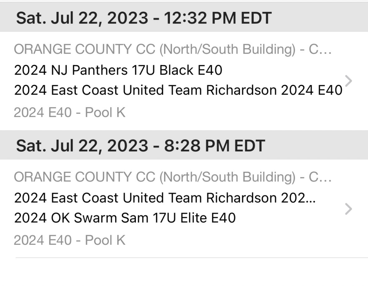 Schedule for the National Championship here in Orlando!!! Last tournament 🏀 <a href="/ECunitedbball/">eastcoastunited</a> <a href="/CoachCoreyECU/">Coach Corey ECU</a>