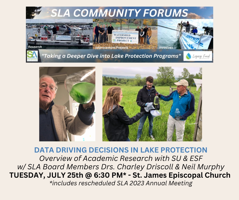 SkanLakeAssoc's tweet photo. 💧4 More Days until SLA Science Forum! - REGISTER TODAY TO ENGAGE WITH SCIENCE  EXPERTS HELPING DRIVE SKANEATELES LAKE PROTECTION! - click link for more - https://t.co/Krk69f1tg8 https://t.co/7y7ljmVeAw