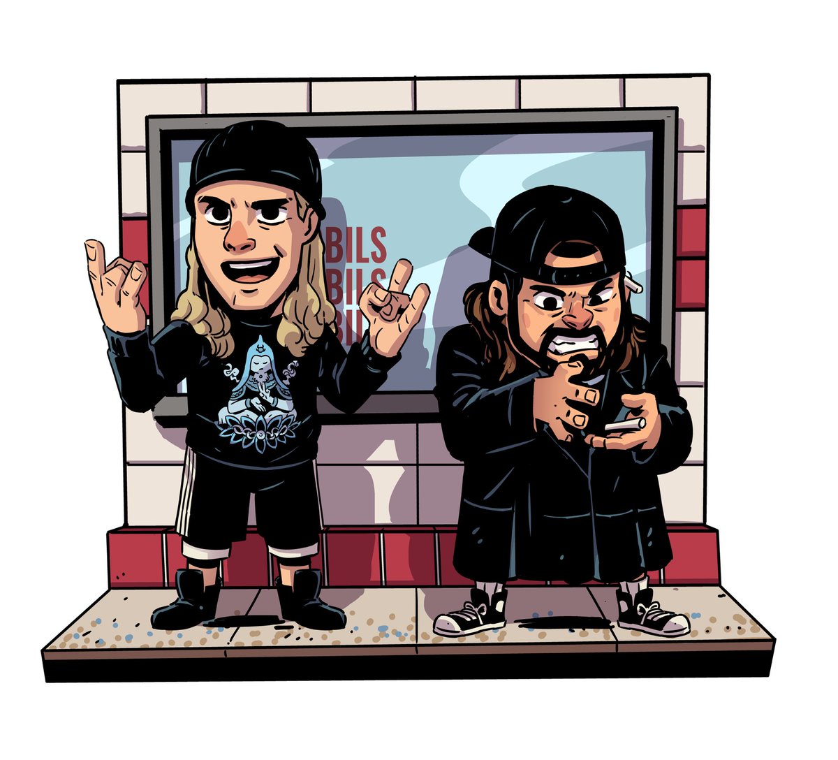 laufman's tweet photo. Jay &amp; Silent Bob https://t.co/ZCrA6Ruqau