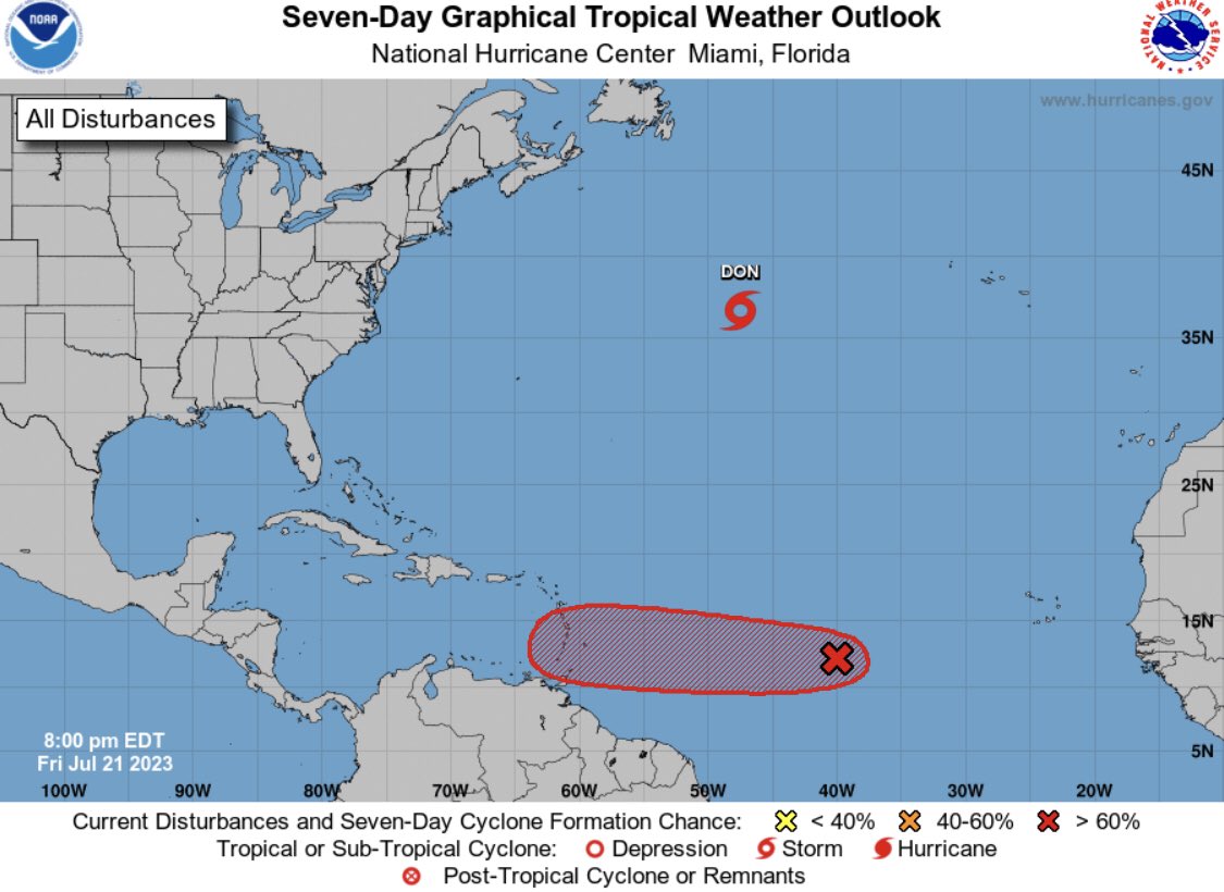 JeffLindner1's tweet image. High chance of tropical development with #95L in the Atlantic.