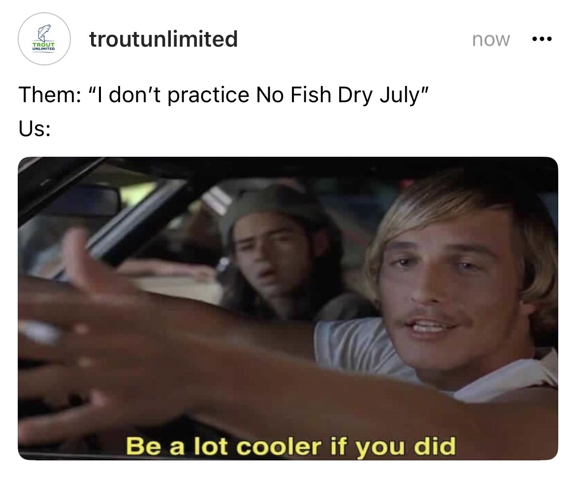 TroutUnlimited's tweet photo. As temperatures heat up, don't forget to #KeepFishWet! https://t.co/ufRrxY1r7a