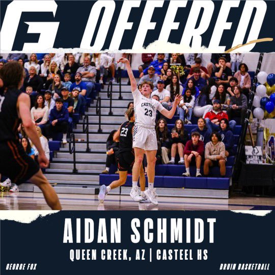 AidanSchmidt23's tweet photo. Thrilled to announce that I've received my first basketball offer from George Fox University! Blessed and thankful! 🙏@AaronWindler @CoachKing33 @schafer50 @coachshark https://t.co/KS4vrKCMW9
