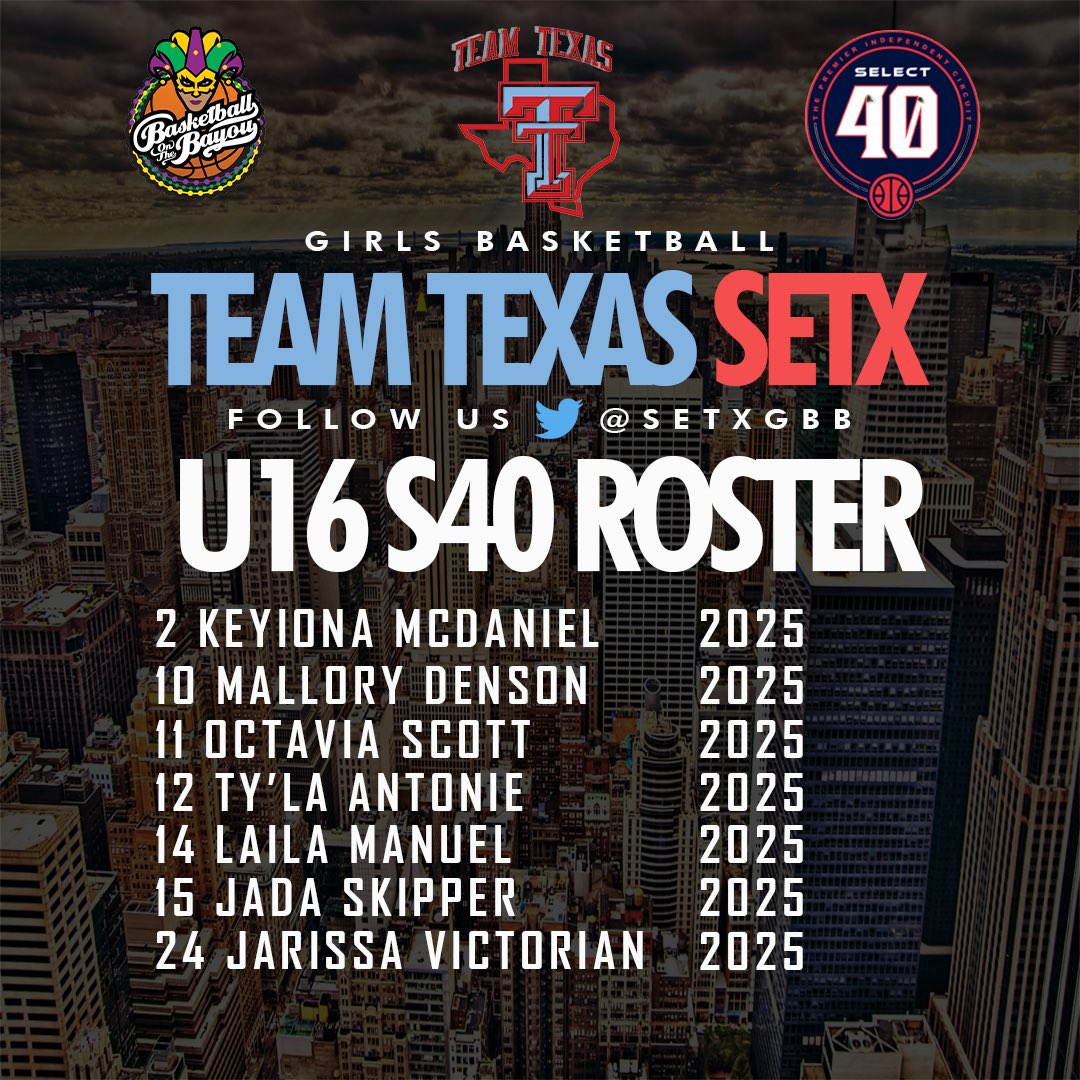 SETXGBB's tweet photo. Team Texas SETX U16 will be competing @RBA_events #BasketballontheBayou23. Talented+High Academic prospects. https://t.co/ZLC8LTqYQQ