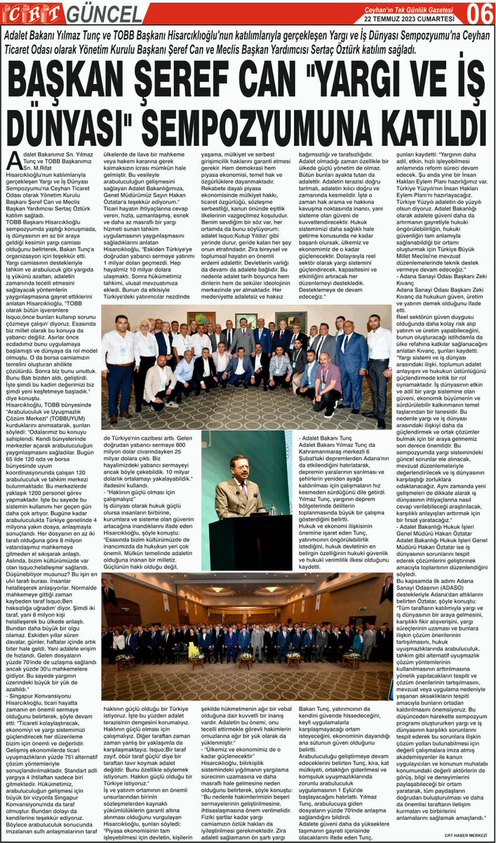 CRTNEWS's tweet photo. 22 TEMMUZ 2023 CUMARTESİ
CRT HABER GAZETESİ 1-2-3.Sayfa https://t.co/E5fHUUzbGx