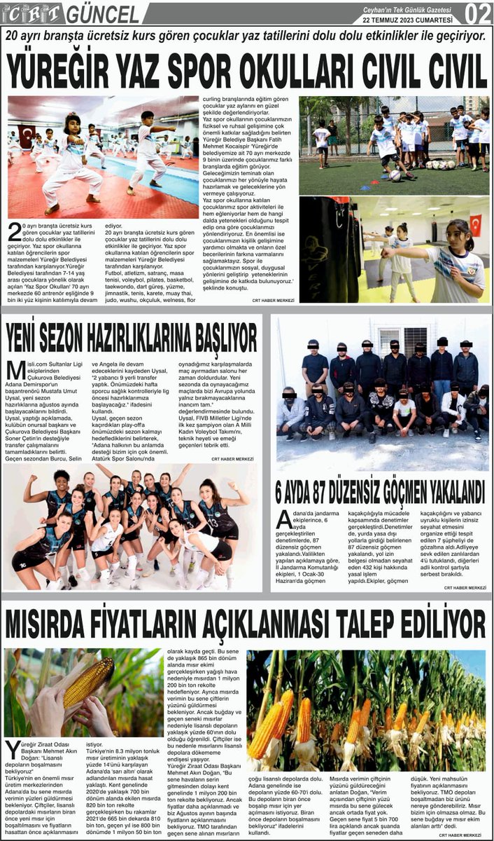 CRTNEWS's tweet photo. 22 TEMMUZ 2023 CUMARTESİ
CRT HABER GAZETESİ 1-2-3.Sayfa https://t.co/E5fHUUzbGx