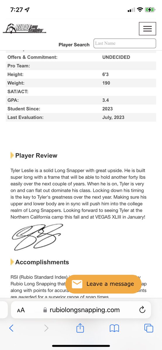 #AGTG  Super excited and blessed to be named a 4 ⭐️ <a href="/TheChrisRubio/">Rubio Long Snapping®</a> Longsnapper! #CollegeFootball #CFB