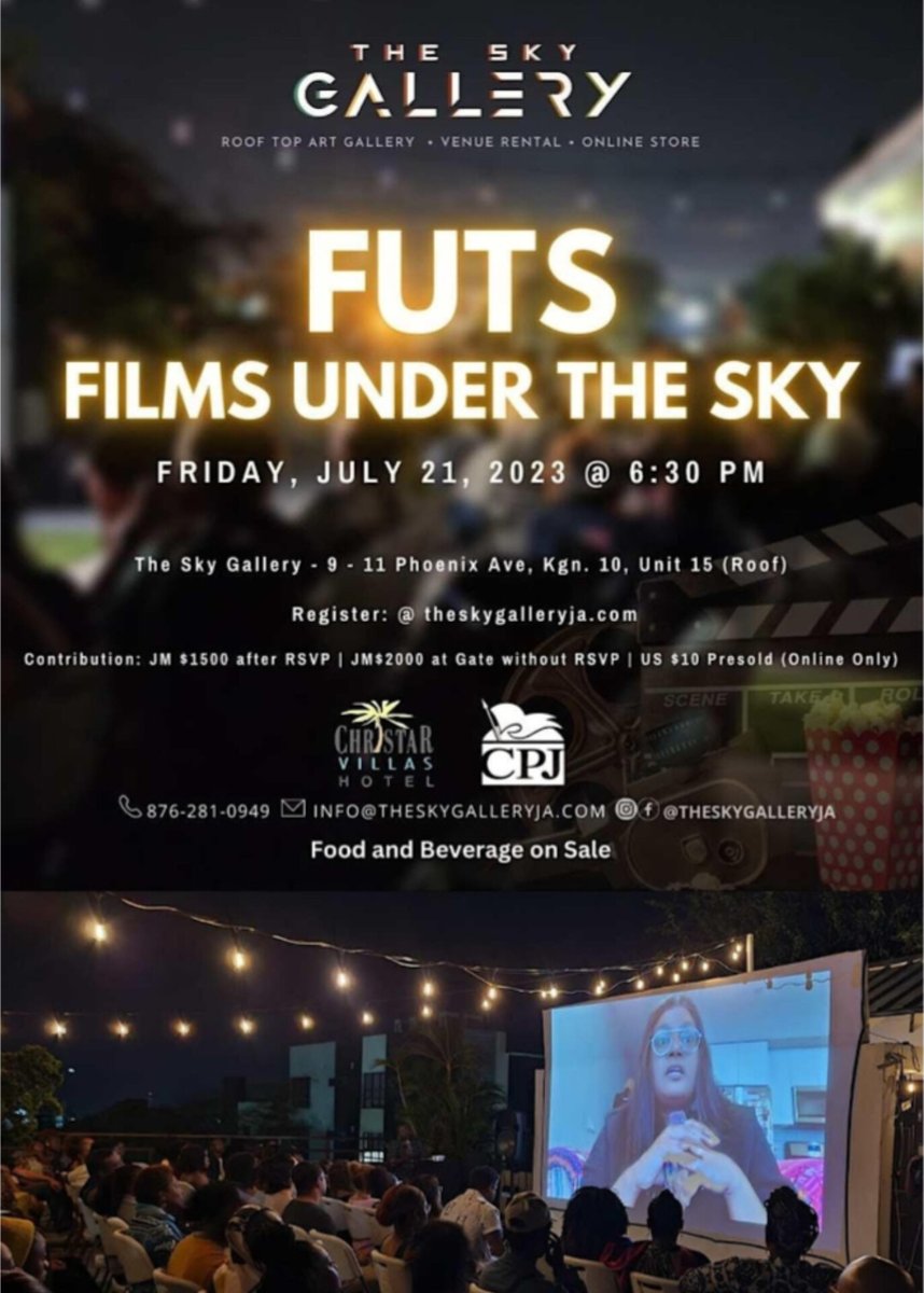 Grab the popcorn🍿🍿

There's art and a movie at The Sky tonight.

#artsies #artlovers #jamaicanart #theskygallery #Jamaica