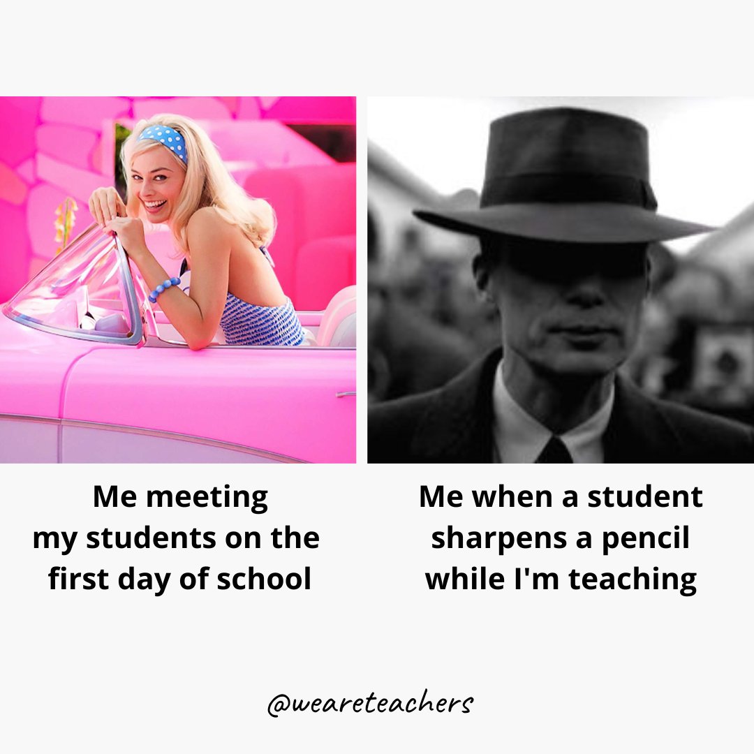 WeAreTeachers's tweet photo. It's Barbieheimer weekend, people! https://t.co/h9oo2pHrWE