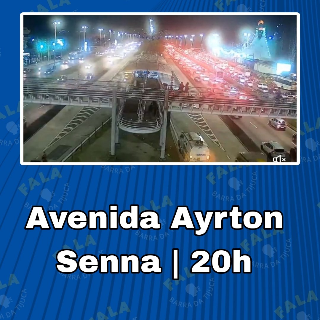 falabarrarj's tweet photo. #Transito na Av Ayrton Senna nesta sexta-feira às 20h.... Sentido #LinhaAmarela, na altura do #ViaParque - Barra da Tijuca https://t.co/LPVp5BGJA6