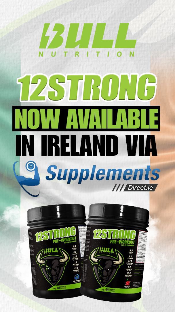 bullnutrisupps's tweet photo. #12STRONG is now available in #Ireland via https://t.co/SaIZxhx53w #bullnutrition #preworkout #supplementsthatwork https://t.co/TIXTnUboaG