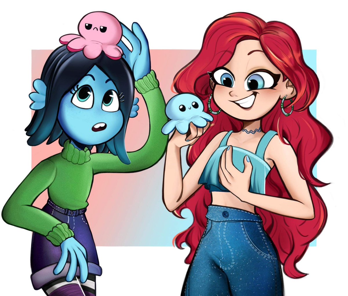 Octopus expression doll &amp; 🐙🧜‍♀️！

#RubyGillman #Chelseamermaid
#teenagekraken