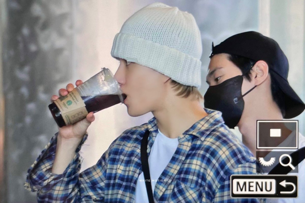 jungwoo drinking cutely
