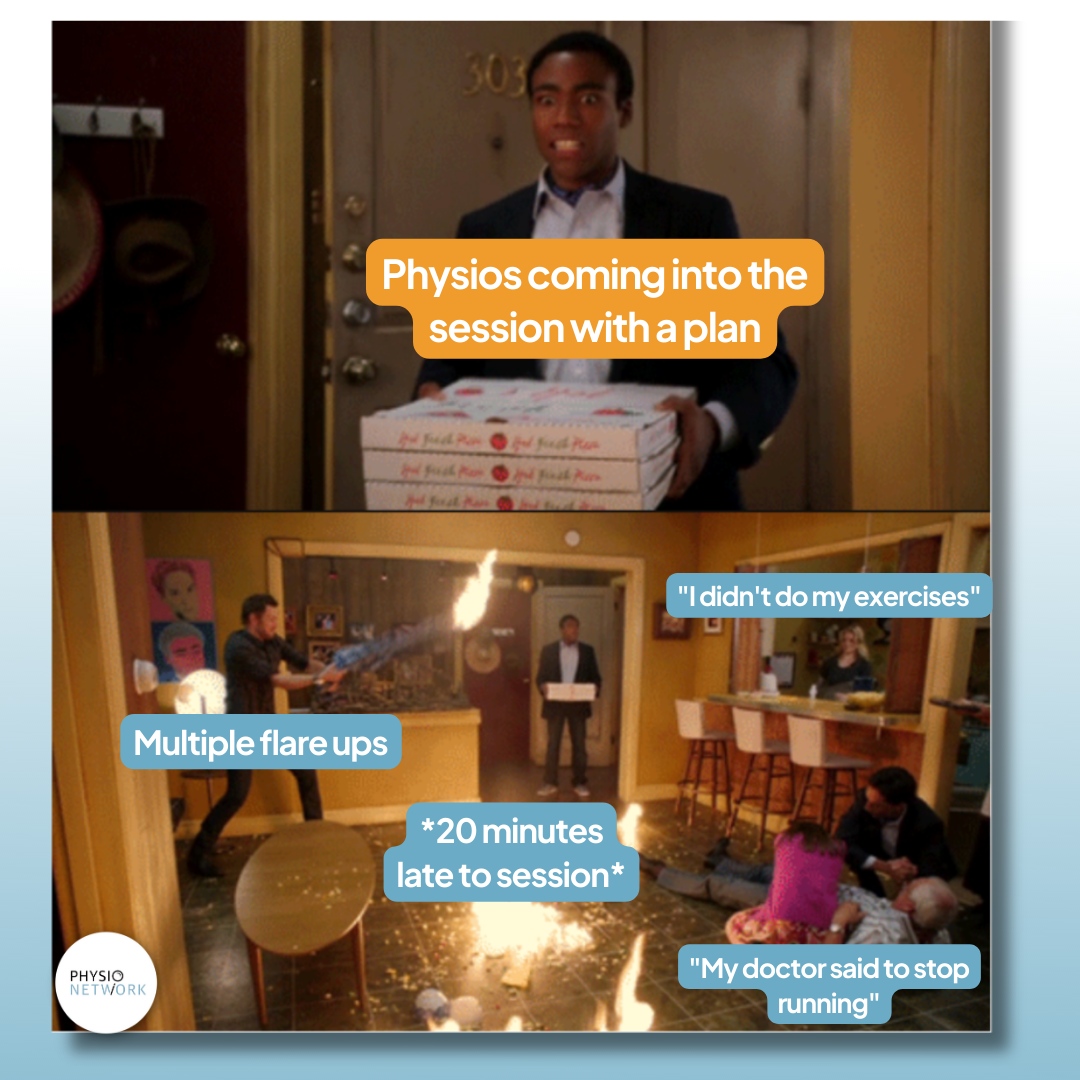 PhysioNetwork's tweet photo. 😂 Guess we have to switch things up!

😅 How many times has this happened to you?

------

#physio #physiotherapy #physionetwork #physiomemes https://t.co/cPIfO3iP4b