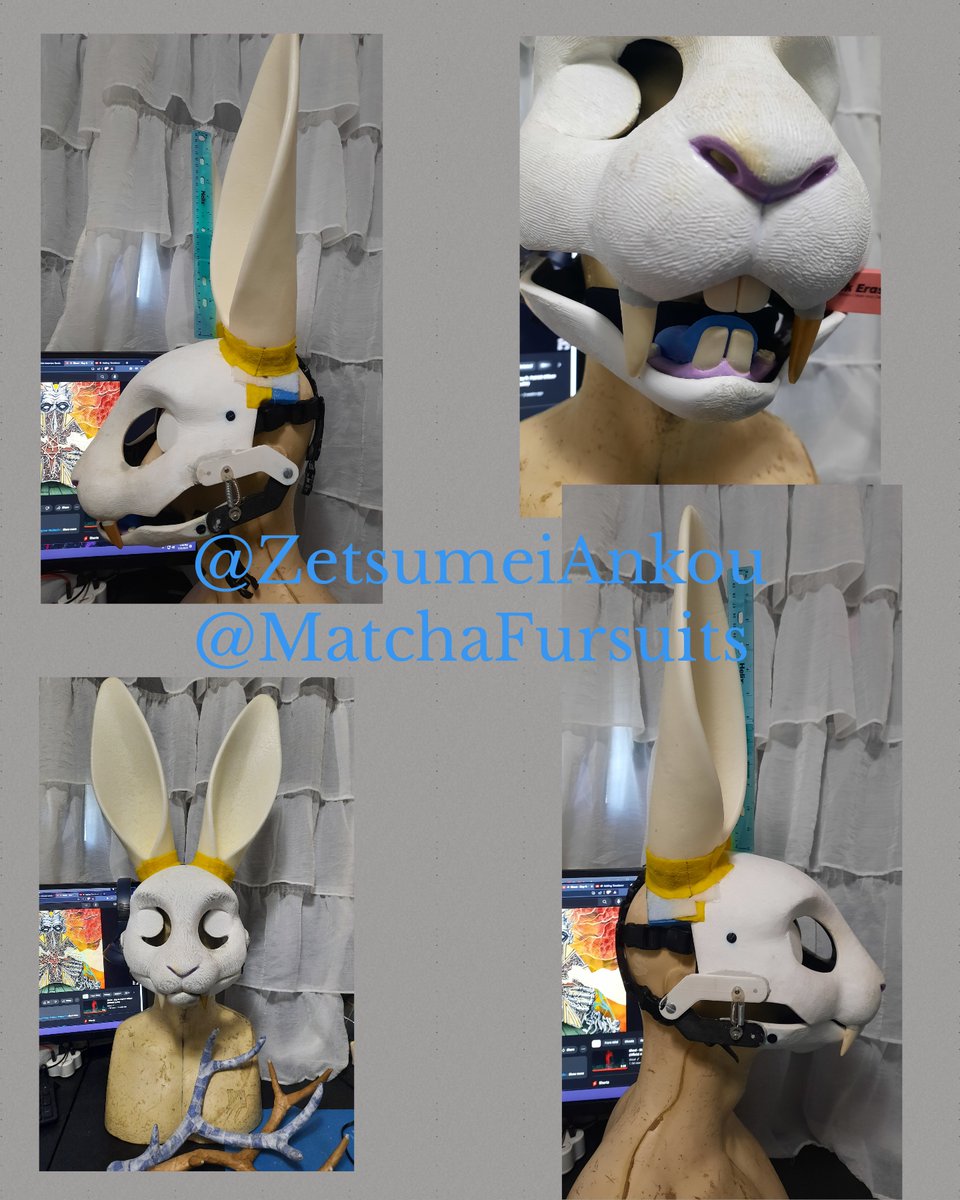 This is the progress on the #wolpertinger! Currently working on the antlers. The parts are from #dreamvisioncreations
#FursuitFriday #FursuitsFriday #furry #furries #fursuit #fursuits #fursuitmaker #MatchaFursuits #rabbitfursuit #WIPs