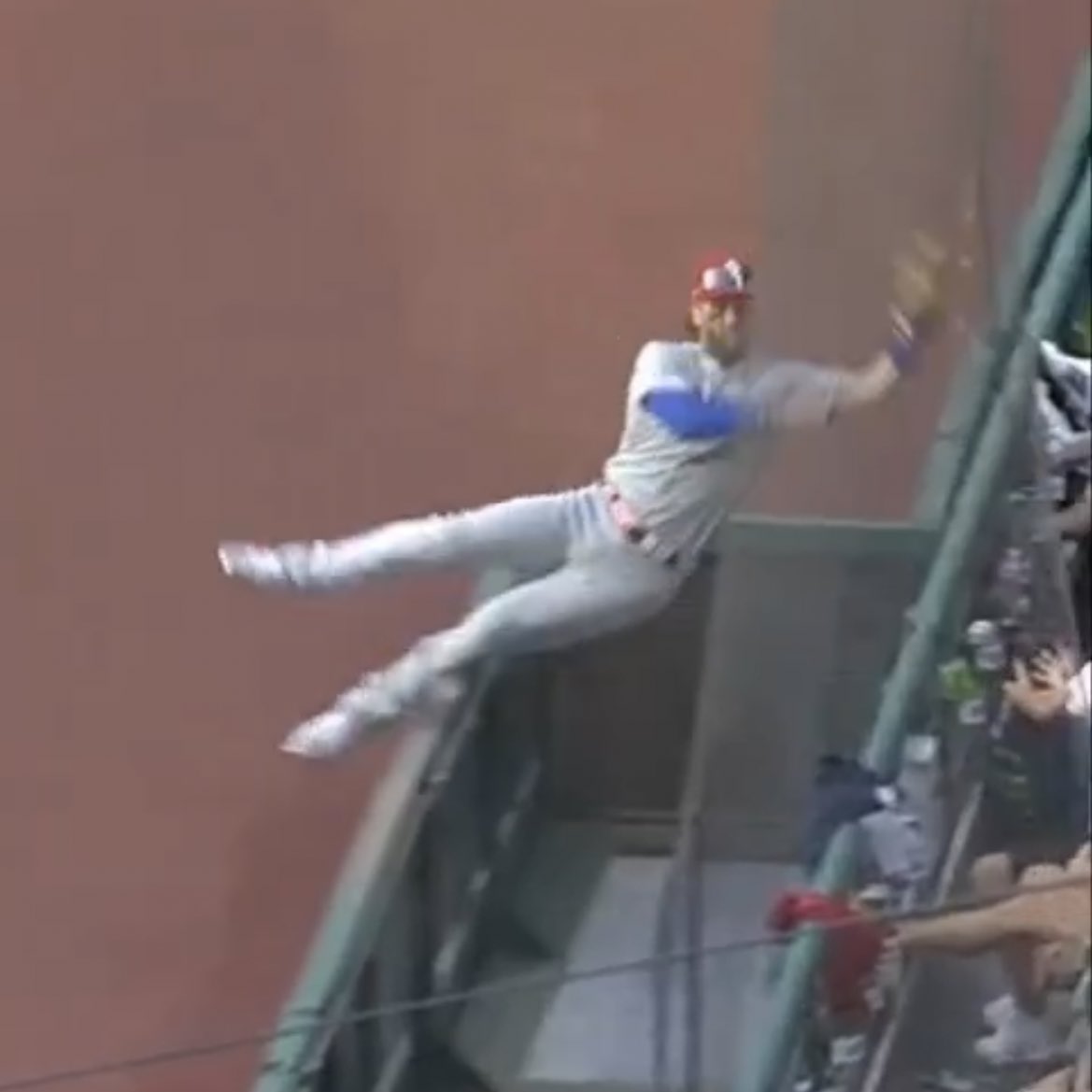 Topper (probably): Alright Bryce, let's take it easy at first base tonight.

Bryce, taking it easy: