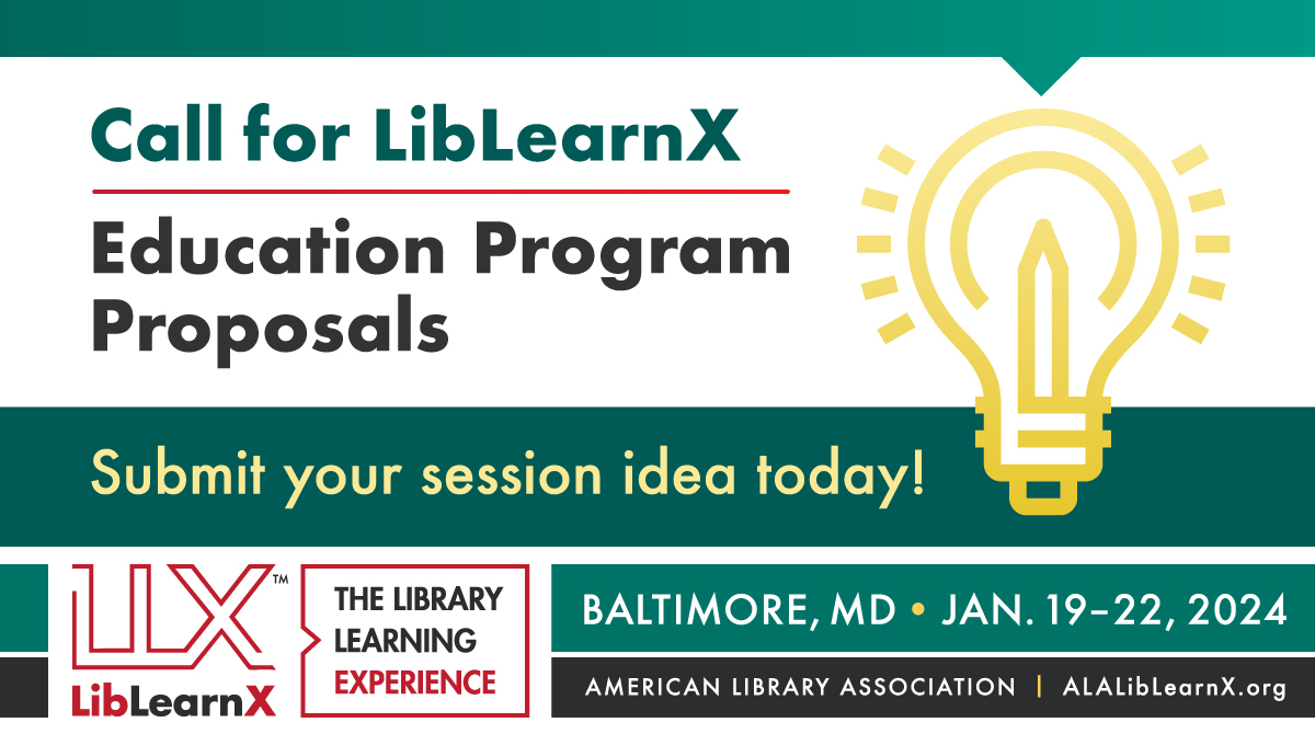 💡 Contribute to the success of libraries when you present at #LibLearnX24. The Submission Site is open through August 7. Learn more. bit.ly/3pLqs6j