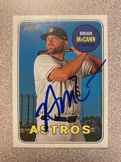 One of the Greatest Leaders Ever to Play in Houston!  Brian McCann autograph, $40. #Astros (Note: This is only the second time I've ever been able to offer this, he rarely signs!) https://t.co/zF80SW3jhC