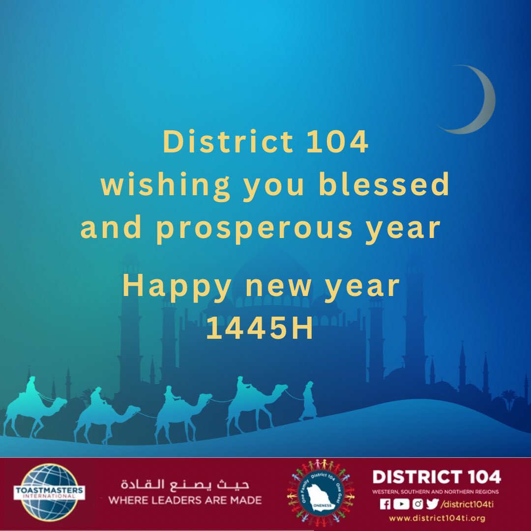 District104TI's tweet image. Happy 1445 H ✨
#toastmaster
#district104