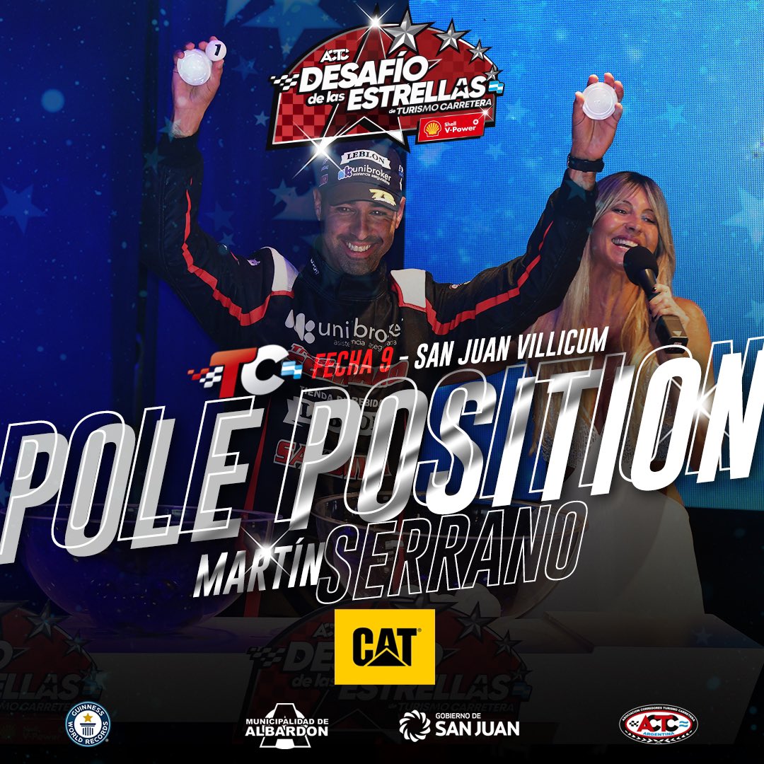 Y el UNO es para…🥁🥁
⭐️MARTÍN SERRANO⭐️

<a href="/serruchoserrano/">Martin Serrano</a> largará desde la primera posición en la final del #DesafíoDeLasEstrellas este domingo en San Juan 🔥

#ACTC #TCEnSanJuan