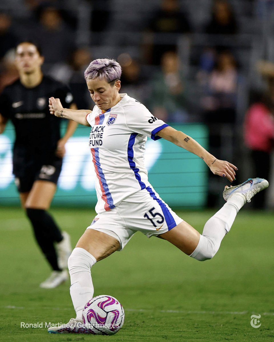 From <a href="/TheAthleticFC/">The Athletic | Football</a>: With a unique style, the U.S. star Megan Rapinoe has transformed the women’s national soccer team. Now, she's entering her final World Cup. nyti.ms/46WH8IV