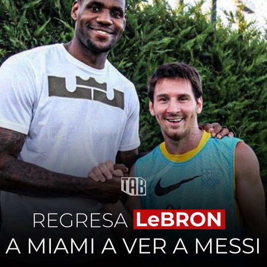 tabpr's tweet photo. 🔥👀 LeBon James regresa a Miami para presenciar el esperado debut de Messi con el Inter Miami FC. 🙌 ¡La emoción está al máximo! ⚽️🤩 #Fútbol #DebutMessi #InterMiamiFC #Emocionado #MiamiReturns 💓 https://t.co/xkzlscC3do