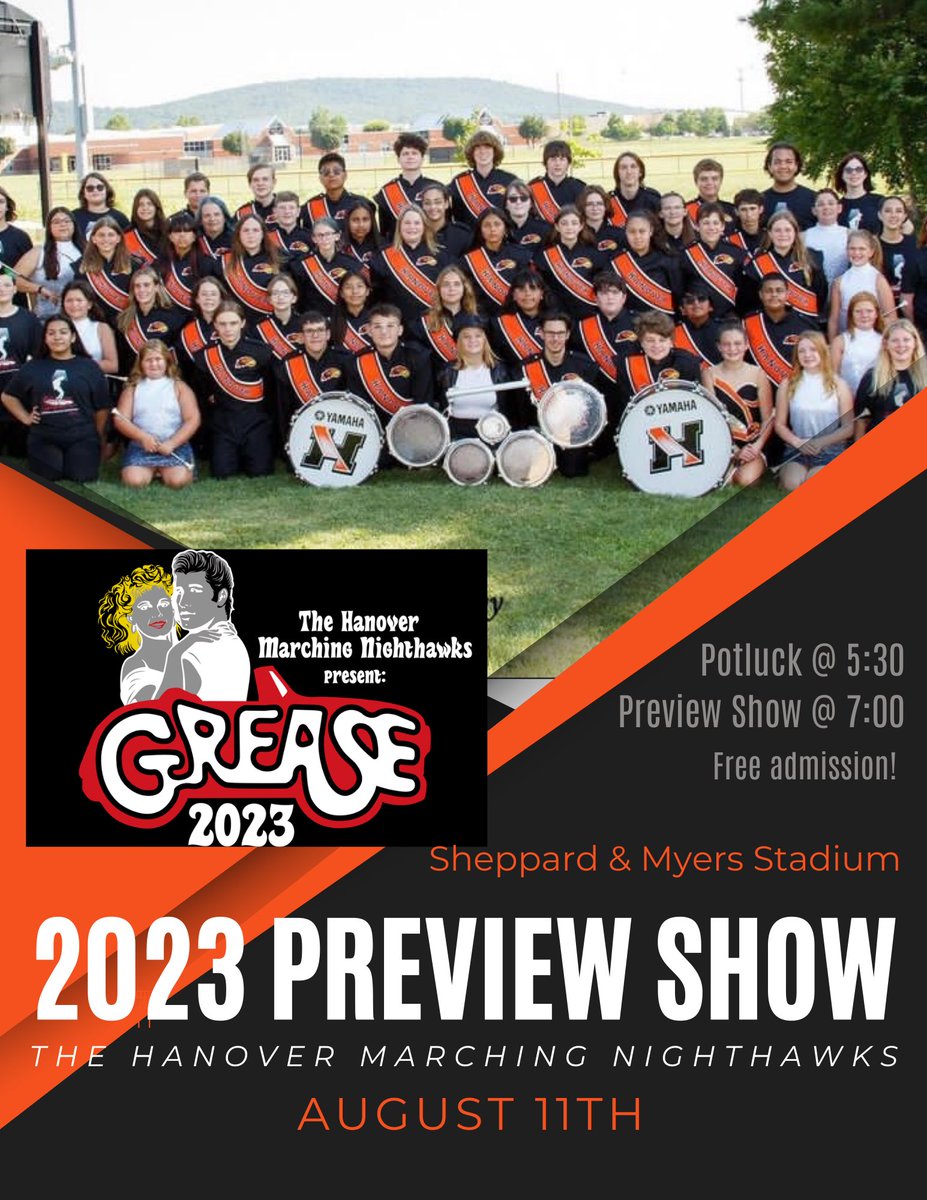 See you at Sheppard &amp; Myers stadium on August 11th for our 2023 Preview Show! Everyone is welcome! 

FEATURING: Hanover Varsity Cheer 📣

<a href="/HanoverHS/">Hanover High School</a> #hpsdawesome