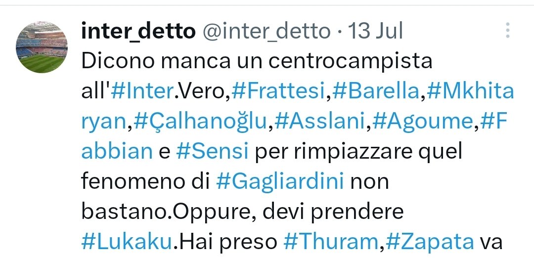 inter_detto's tweet photo. C'e' chi piange e chi non si e' mai strappato i capelli. Non cadoamo nei tranelli giornalistici ad hoc. Siamo in ritardo, ma la rosa e' ottima.

#Inter #amala #Calciomercato #SerieA https://t.co/C59hNreND6
