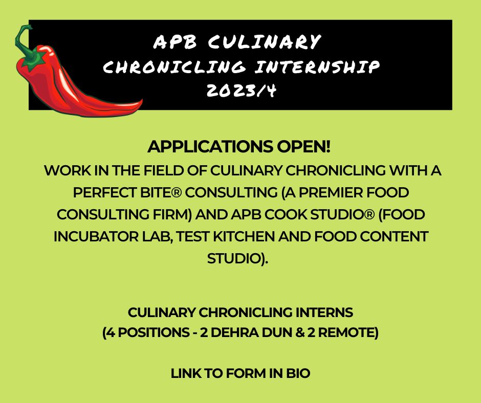 Hello! I am starting new round of the APB Culinary Chronicling Internship program for 2023/4. Here is the Application Form. Please R/T abs circulate where you think appropriate. Link to registration form forms.gle/4hCYDFc62Xeuc5…  6:14 am