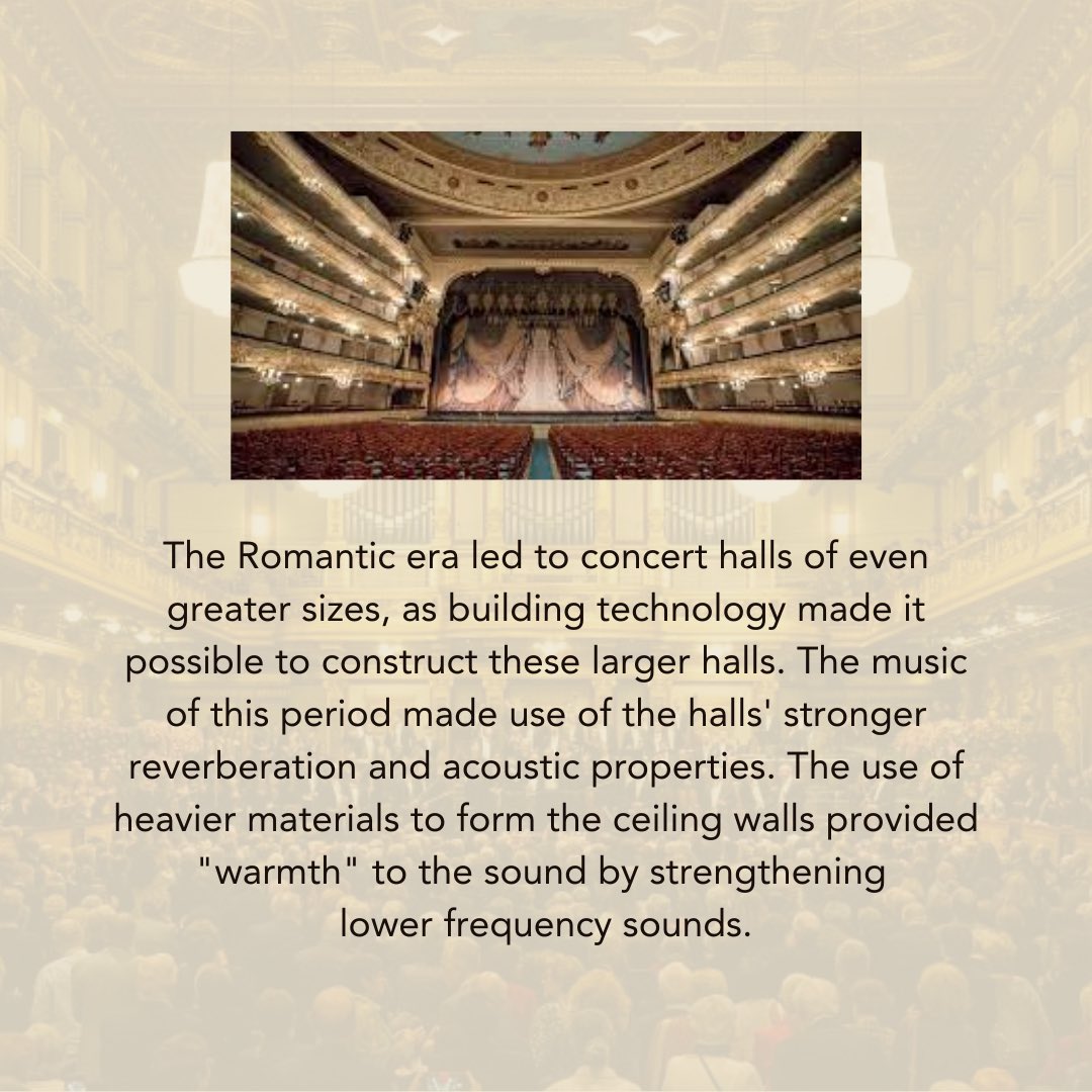 How do you think modern spaces will continue to affect the evolution of classical music in the future? 🎶 

In the same way music has influenced architecture, the acoustic spaces of each musical era have changed musical styles and characteristics over time.