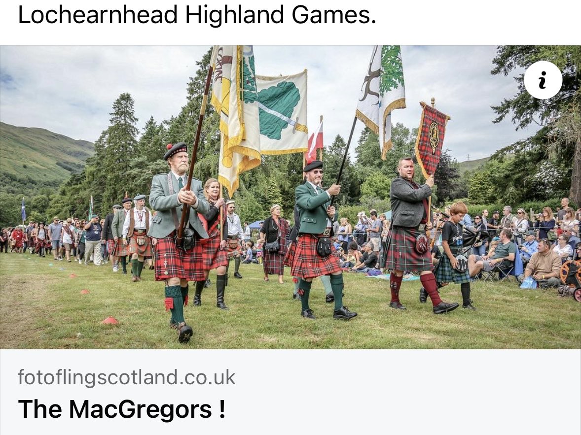 Best wishes to my kinfolk at the Lochearnhead Highland Games today. Wish I could be there but I’ll definitely be there next year.
That’s me in the middle helping lead our clan into these games previously.
