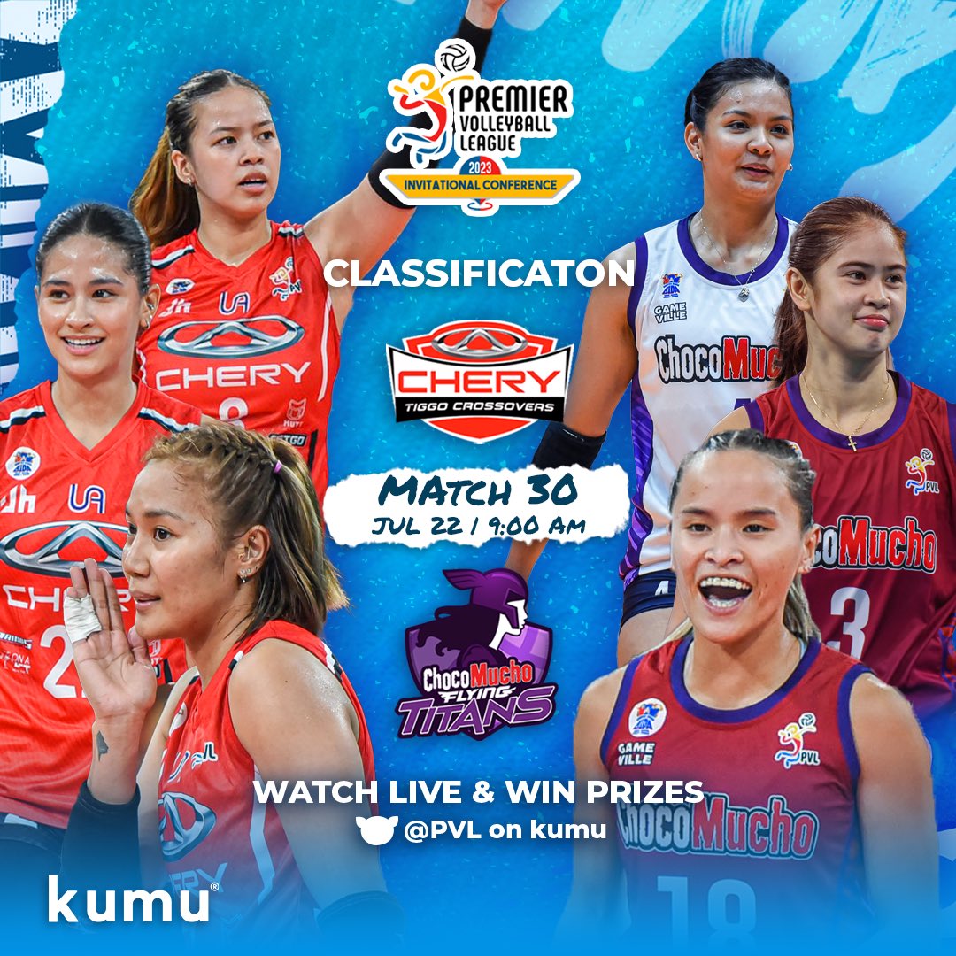Chery Tiggo vs. Choco Mucho now LIVE! 🏐

Drop PVL Win VG for Chery and Champ for Choco Mucho! 

Watch the live here: app.kumu.ph/P0bHtrUpCBb

#PVLonKumu