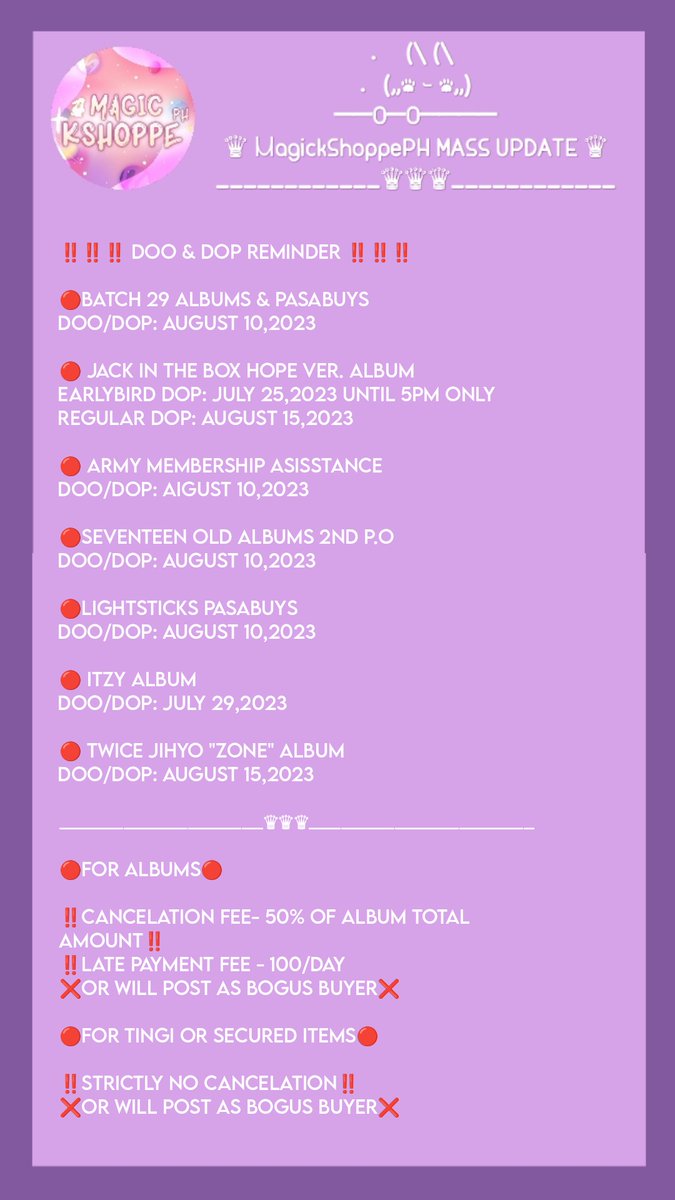 mniBangtAnn613's tweet photo. #MKSPHUpdate ๐
๐Mass Update JULY 22,2023๐
๐ข Please read our Mass Updates carefully๐
๐ For any concerns na wala po sa mass Update Pls kindly Dm me๐ https://t.co/6wxjrK6E8V