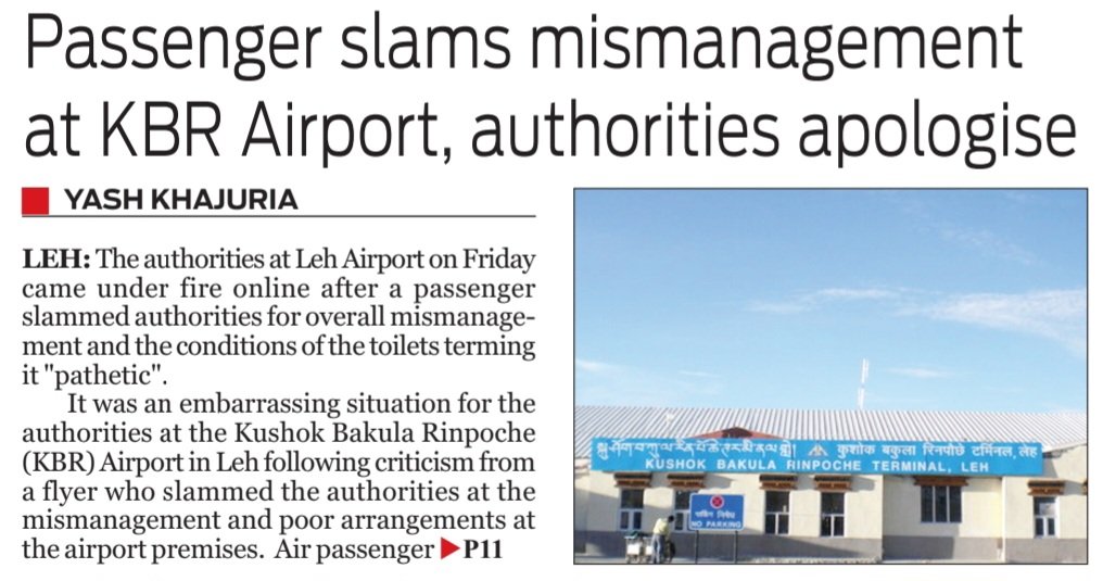 EarthNewsLadakh's tweet image. Passenger #slams mismanagement at #KBRAirport, authorities #apologise

@lg_ladakh @DC_Leh_Official @santoshsukhdeve @DIPR_Leh @LehAirport