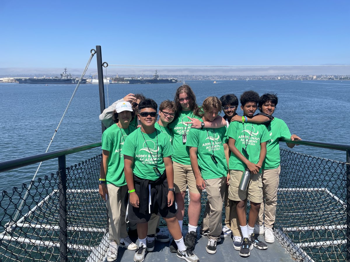 ArmyNavyAcademy's tweet photo. It was another week of piloting drones and skill building on flight simulators for the Aviation platoon. They also spent a day on the USS Midway learning about the Battle of Midway and the aircraft that flew on the ship.
#flydrones #aviationsummercamp #warriorproudwarriorstrong https://t.co/QLp5W9iNLt