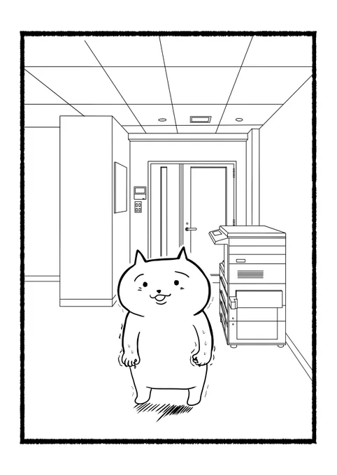 嫌なことを言われても、笑顔で対応する残業ねこ。