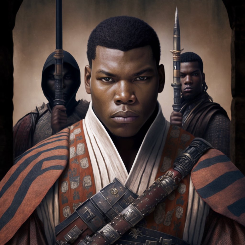 whartonrigby's tweet image. I see @JohnBoyega trending. Generated some concept images of him as Yasuke, the only African to become a samurai in feudal Japan. He would be dope in the role and yes, I have a script, which got a shoutout from @theblcklst.