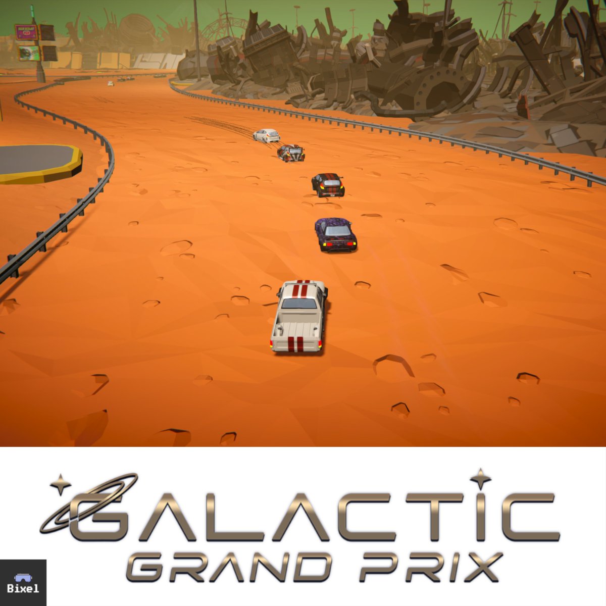 sergionaldao's tweet photo. Galactic Grand Prix
Get ready to witness the thrilling race of vehicles in the "Junk Yard" level! Experience the arcade racing and block your opponents to leave them in the dust! 🏁🏎️🏆#GalacticGP #RacingManager #Gamedev #indiegame #ScreenshotSaturday @bixelgamedev 
@Galactic__GP https://t.co/7UhAoGmHqu