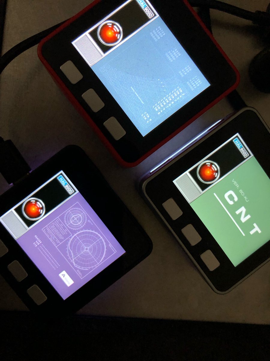 f4hwn's tweet photo. My little HAL9000 simulator on @M5Stack is available on M5Burner. Use cases ? None ! It's just for fun 😎 The challenge was to store 60 small videos directly in Flash memory. Special thanks to @TobozoTagada for his ESP32-targz lib ! It was a great help, so thank you dude 🤗 https://t.co/zVSWFwyXbN